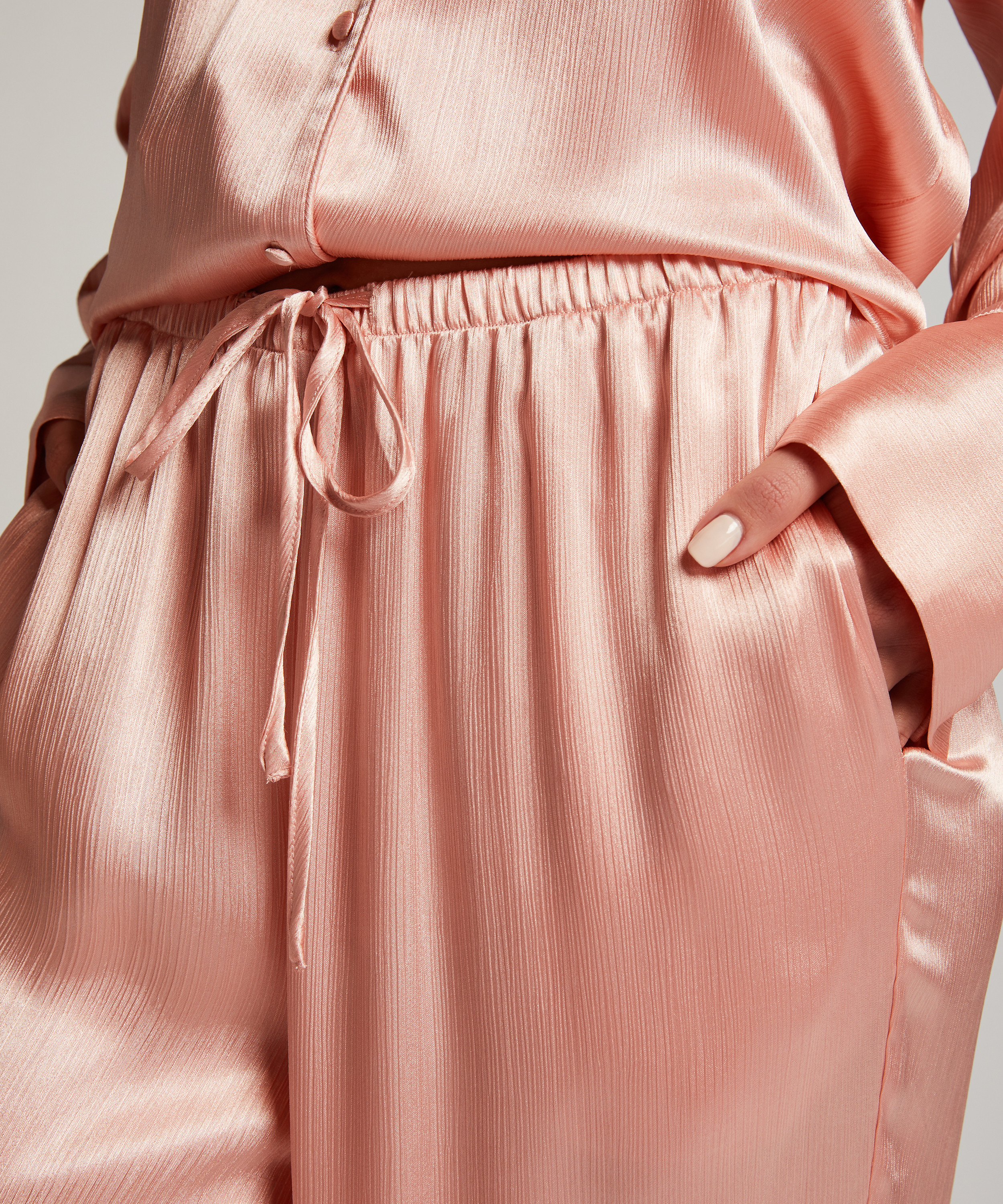 Pantalon Satin, Rose, main