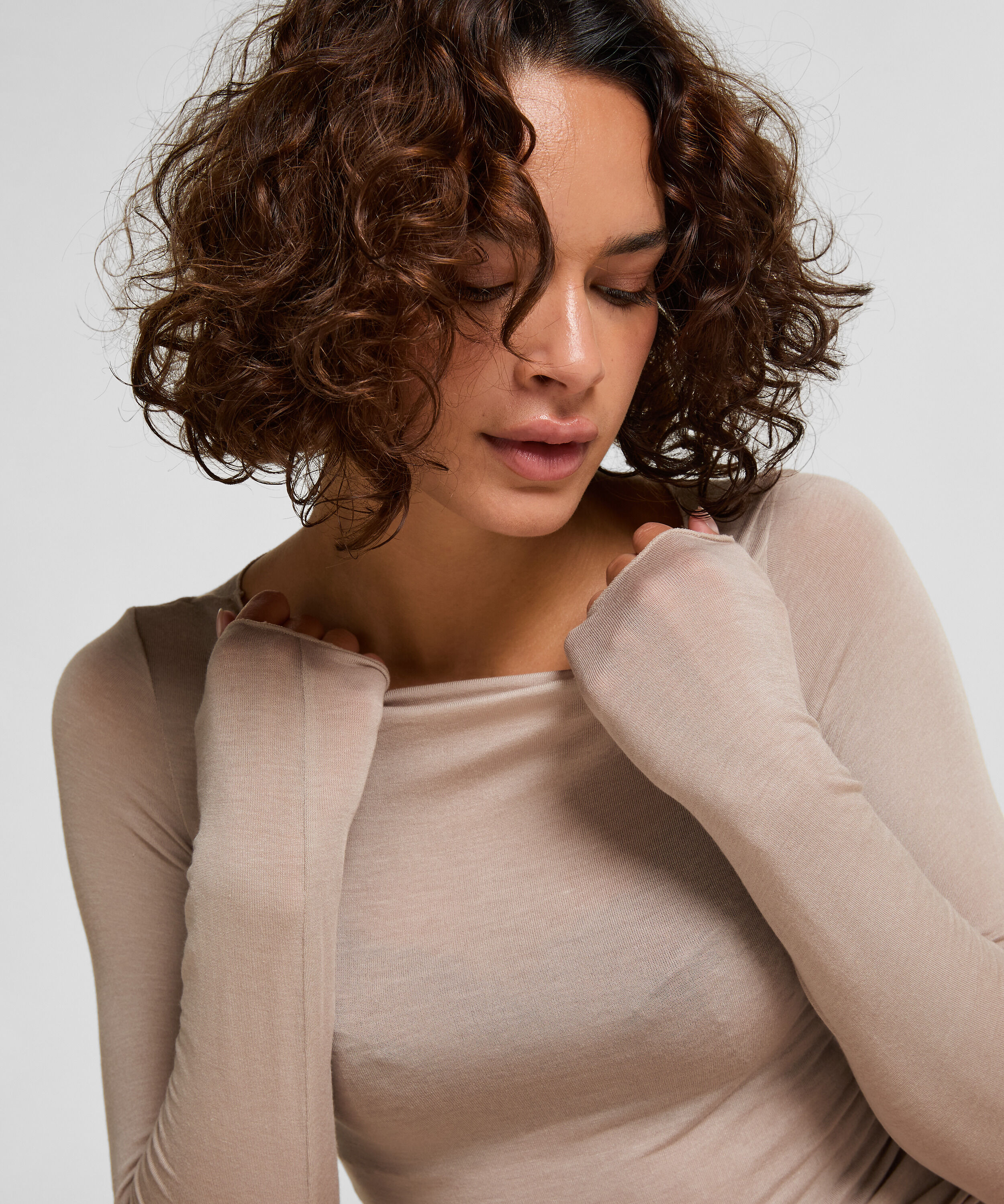 Haut avec Cachemire à col Bateau super soft, Gris Haut avec Cachemire à col Bateau super soft, Gris