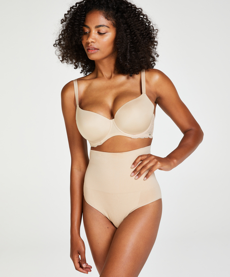 Slip raffermissant taille haute, Beige