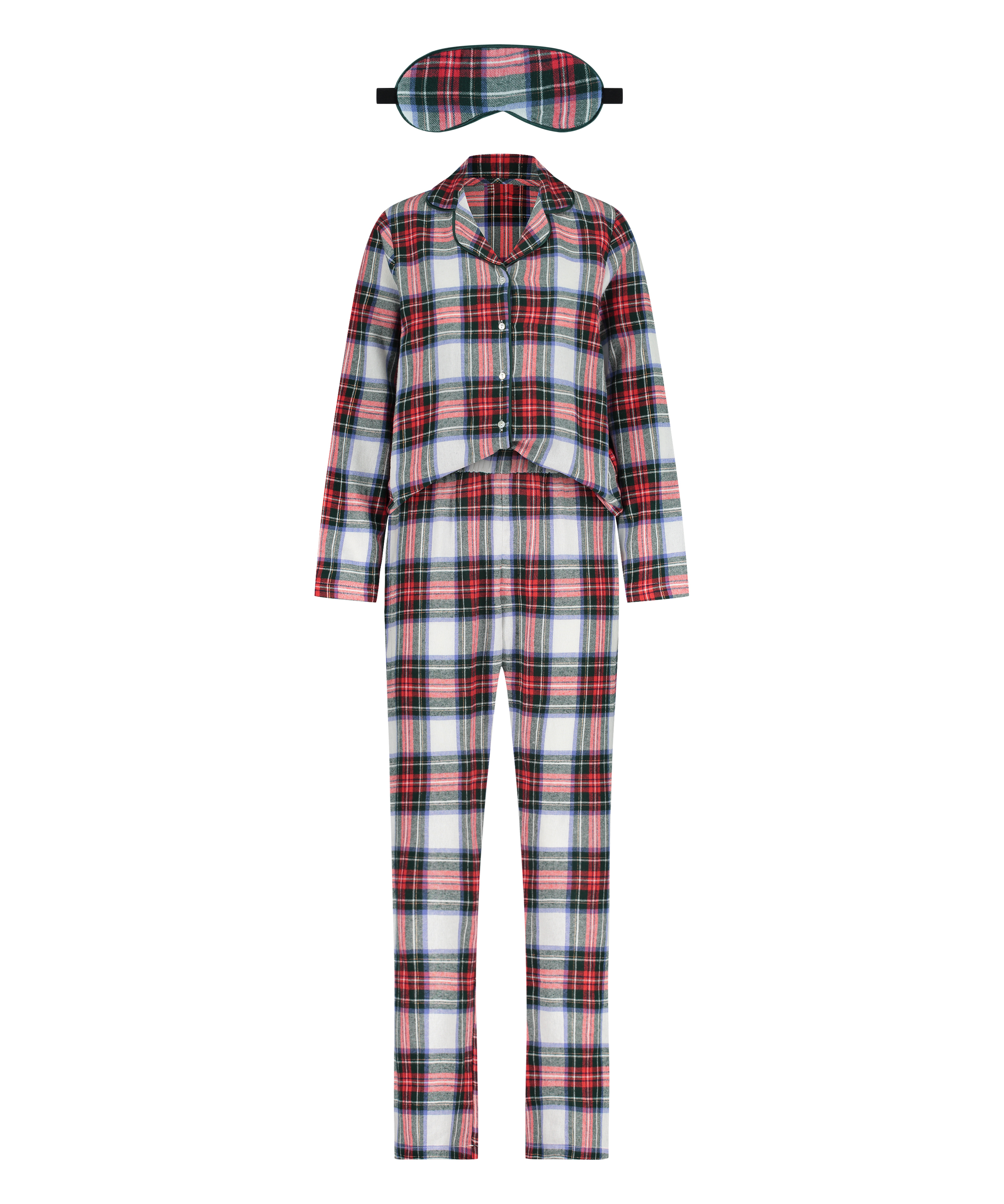 Pyjama Check Twill, Blanc, main