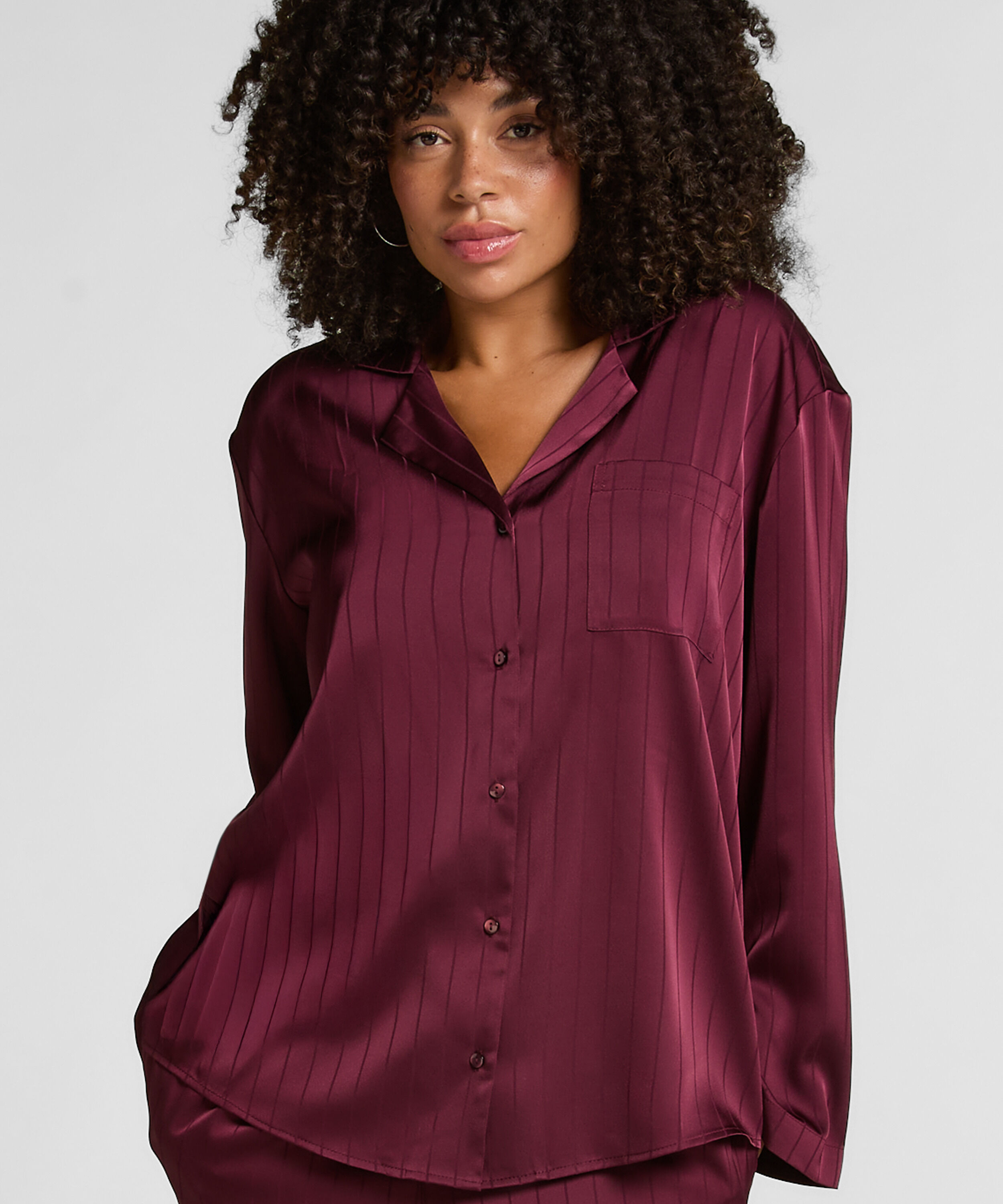 Veste en satin à rayures, Violet