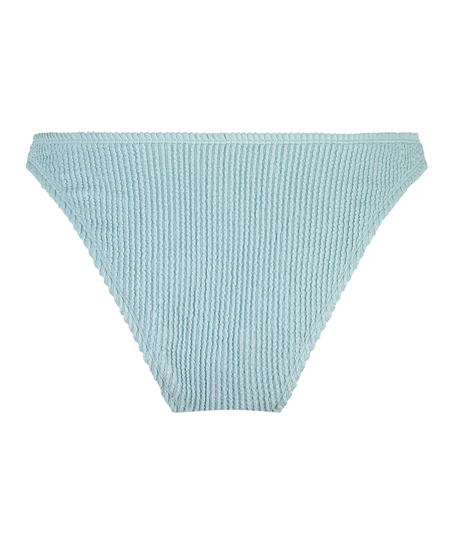 Slip de Bikini Échancrés Crinkle, Bleu
