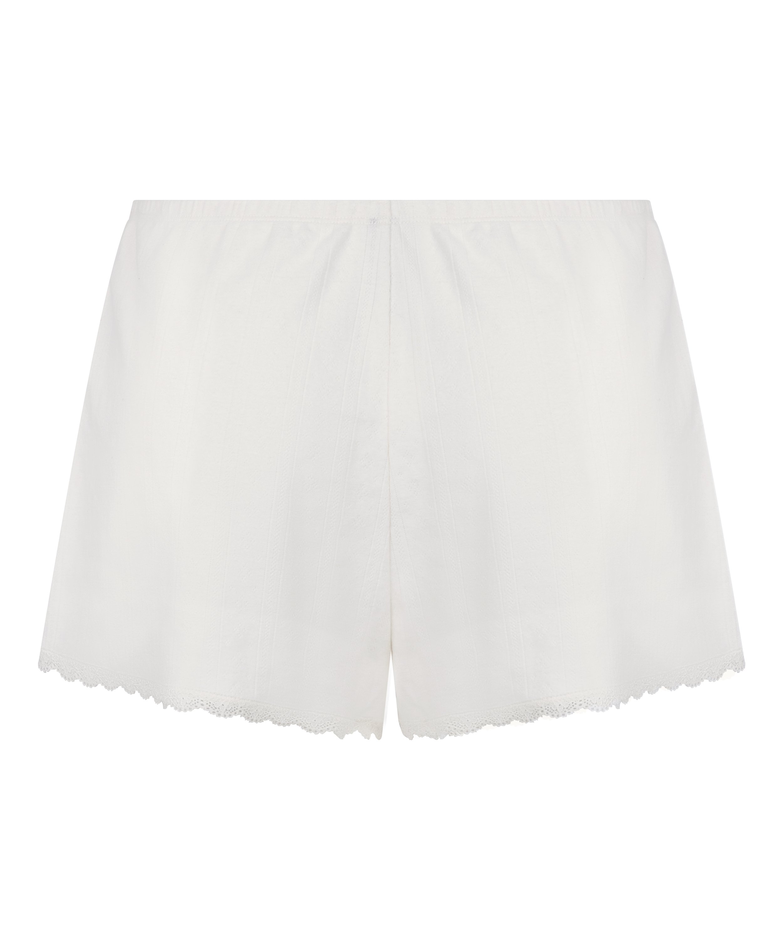 Short Pointelle, Blanc, main