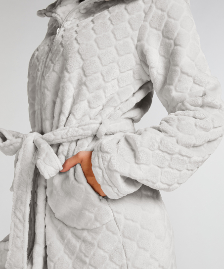 Peignoir Zip Fleece, Gris