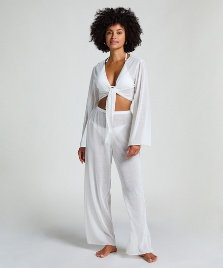 Pantalon de plage en maille, Blanc