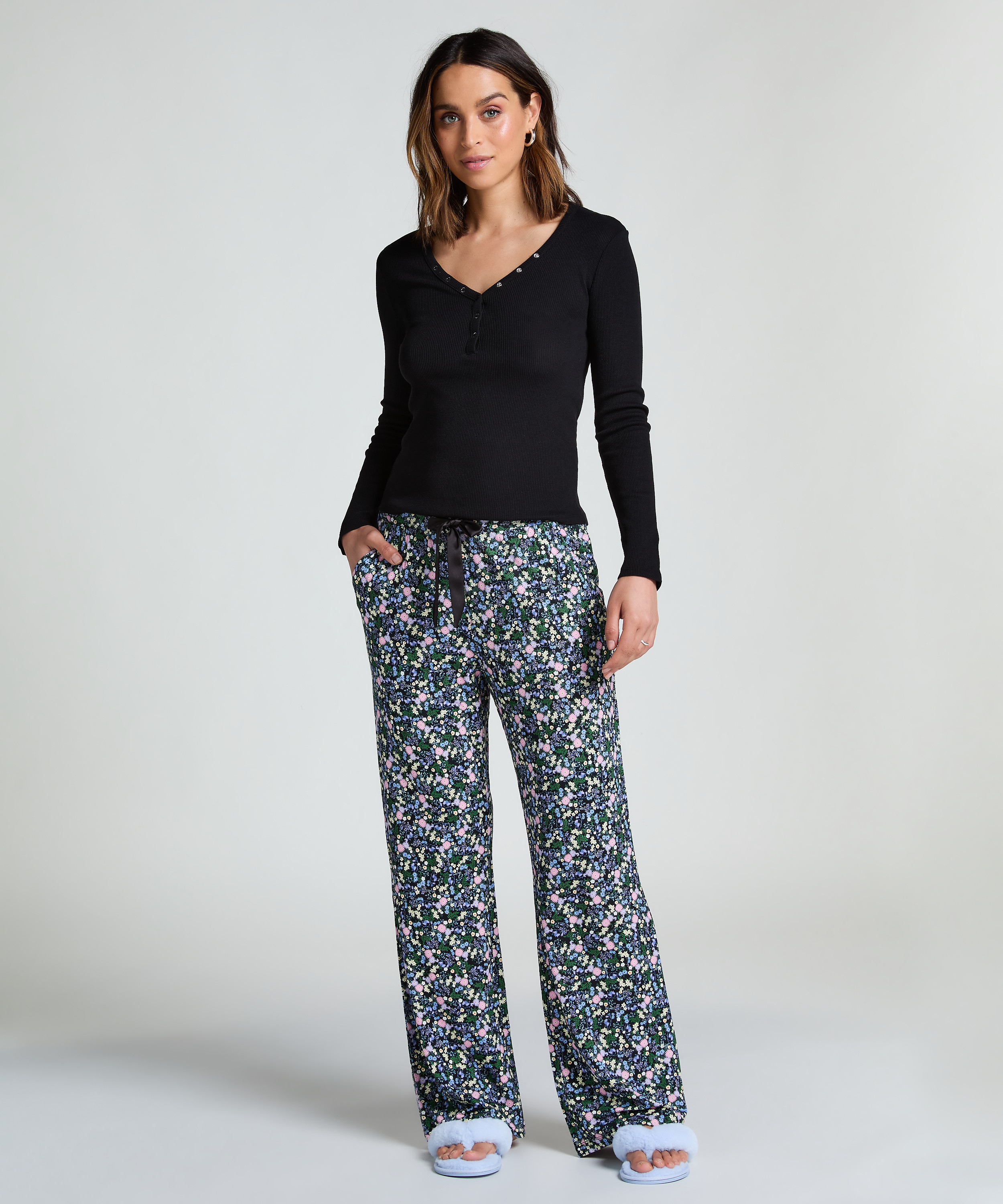 Haut de pyjama, Noir, main