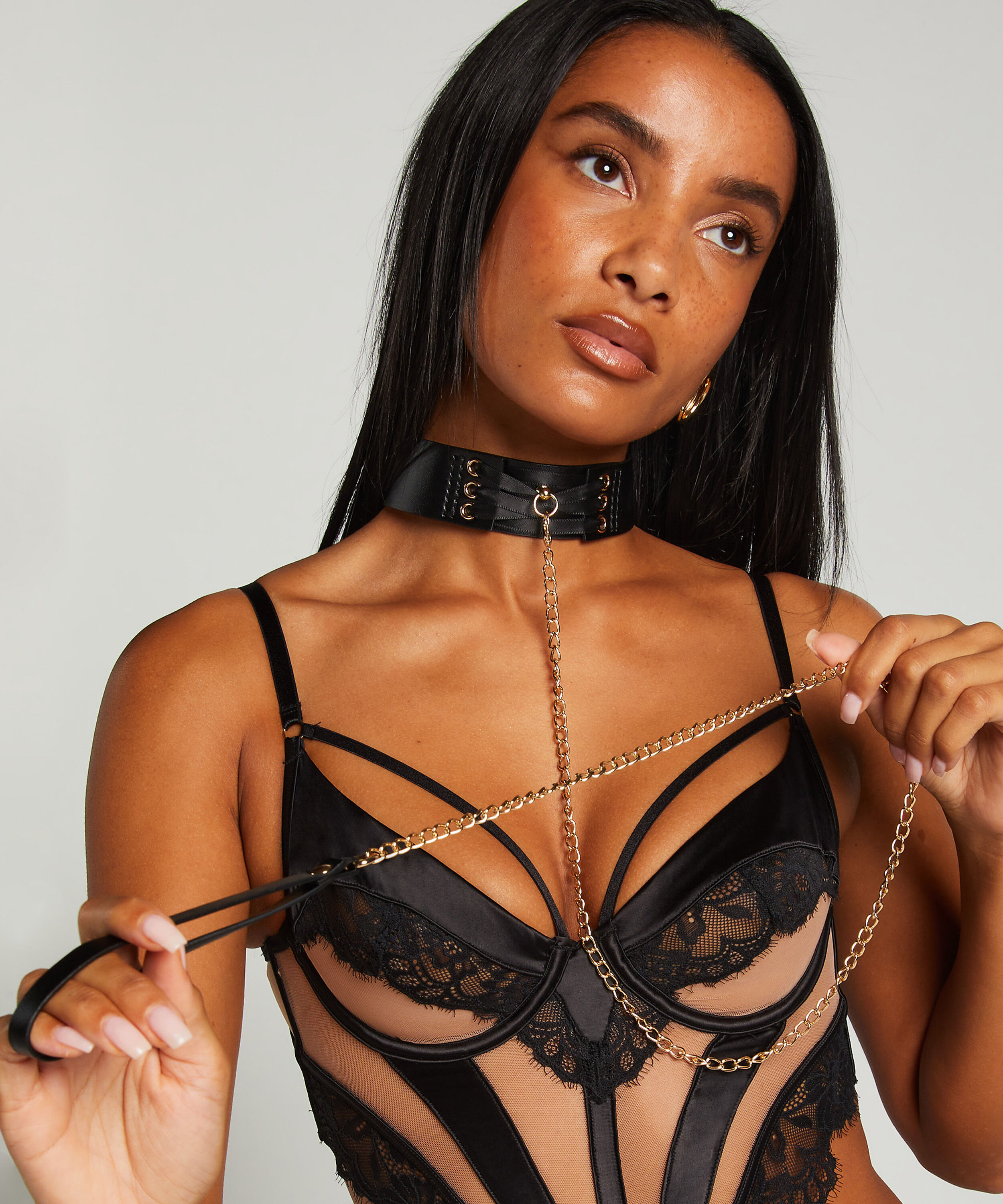 Private Choker Leash, Noir