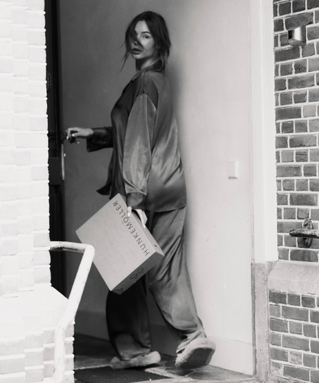 Pantalon Satin, Bleu