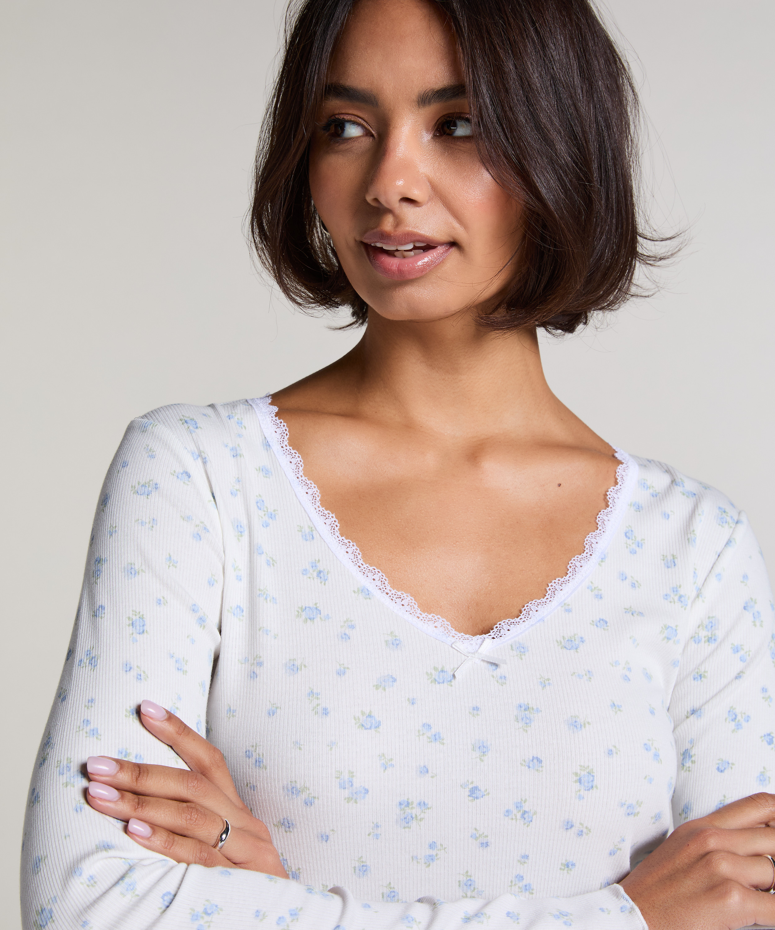 Ensemble pyjama c&ocirc;tel&eacute;, Bleu, main