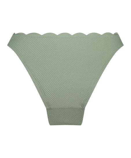 Slip de Bikini Échancrés Scallop, Vert