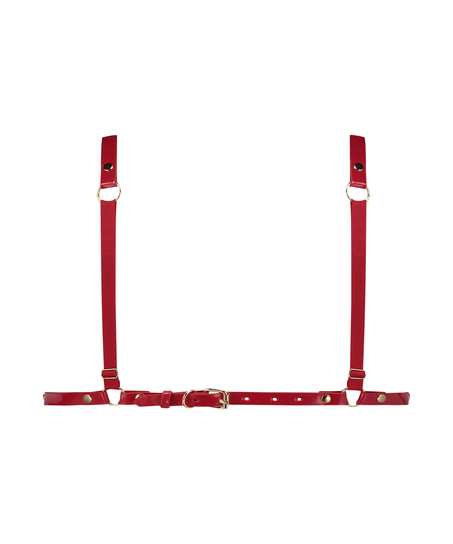 Brassière en faux cuir, Rouge