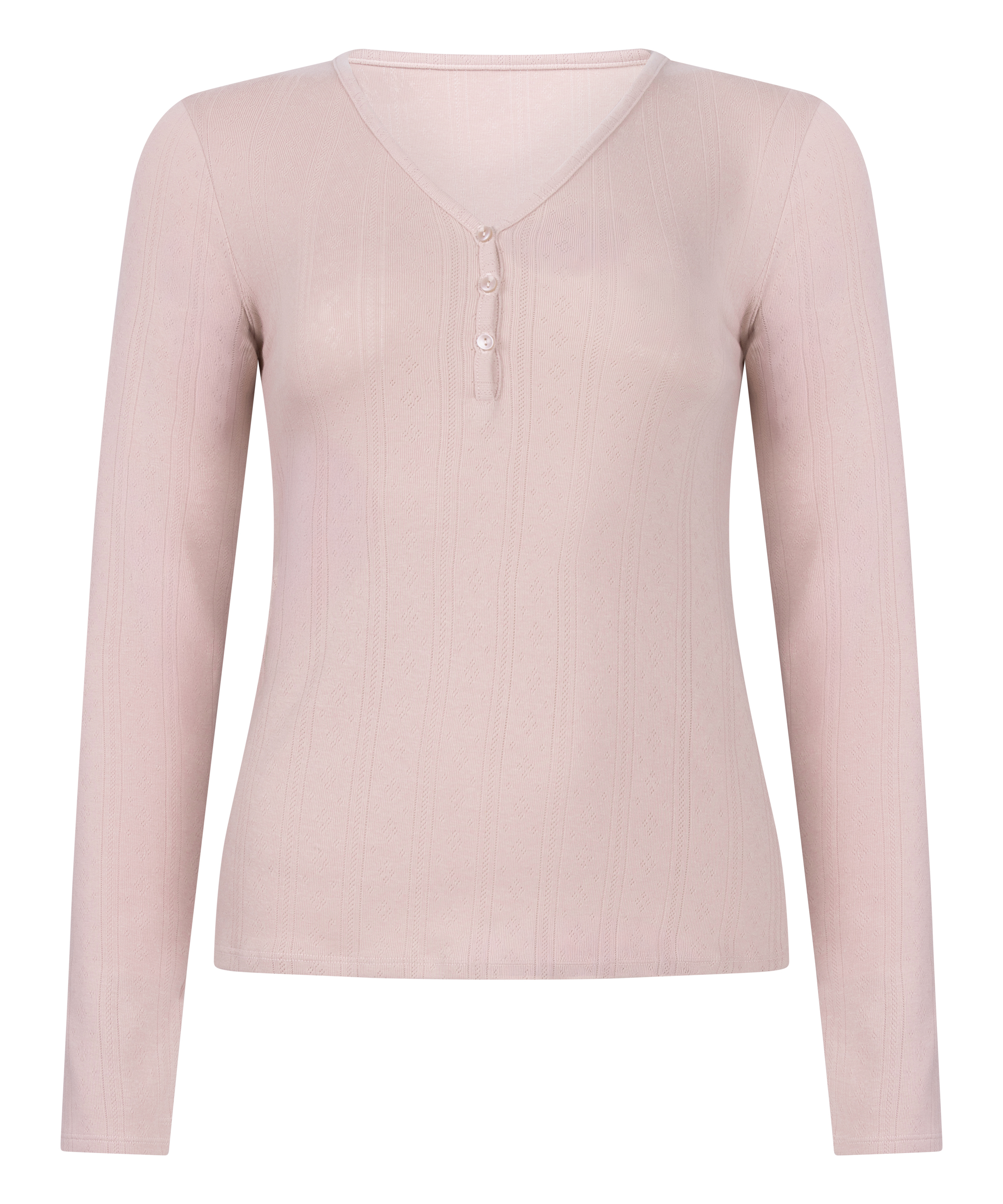 Haut de pyjama Henley, Rose, main