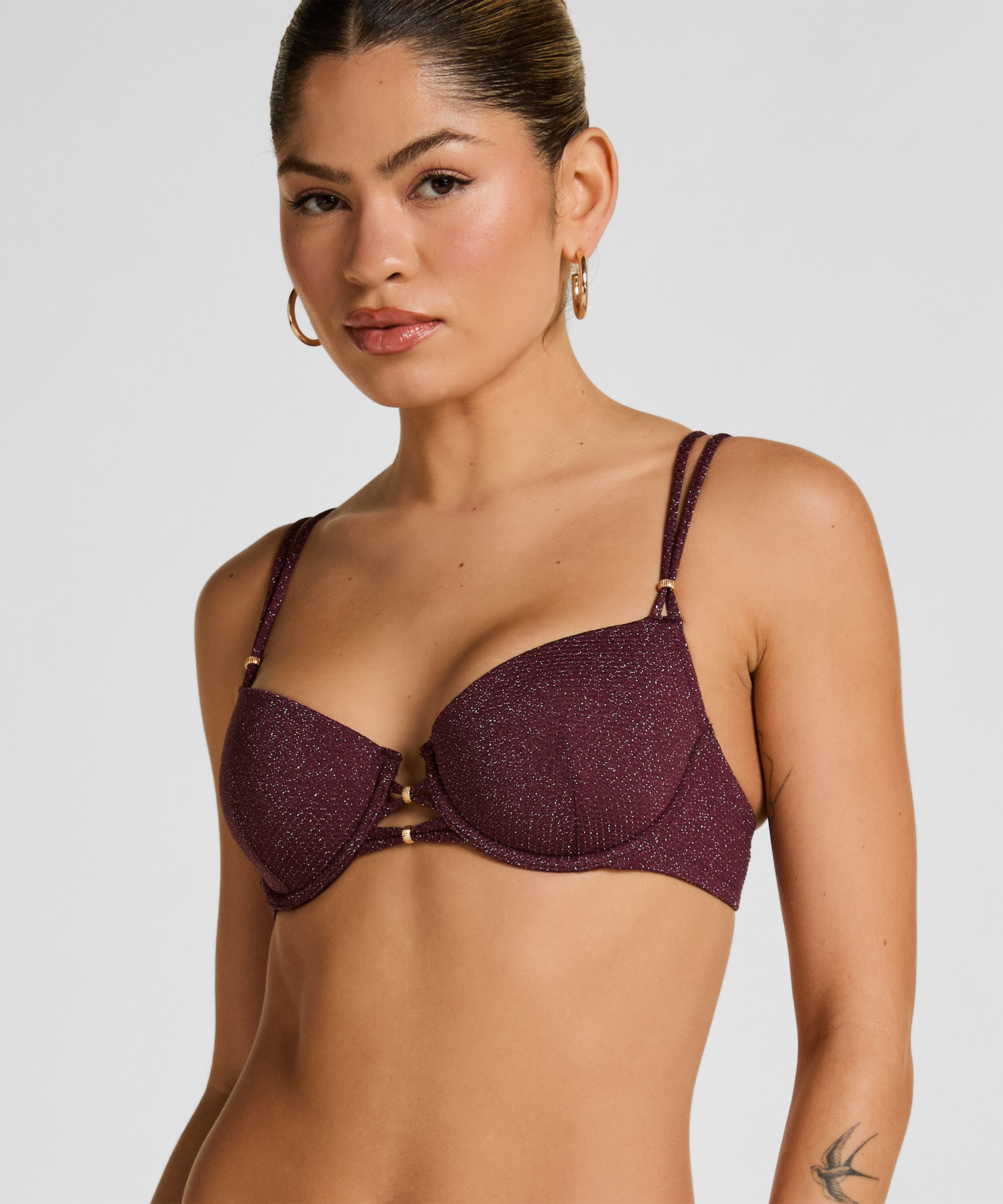 Haut de Bikini Armaturé Rembourré Panama, Violet