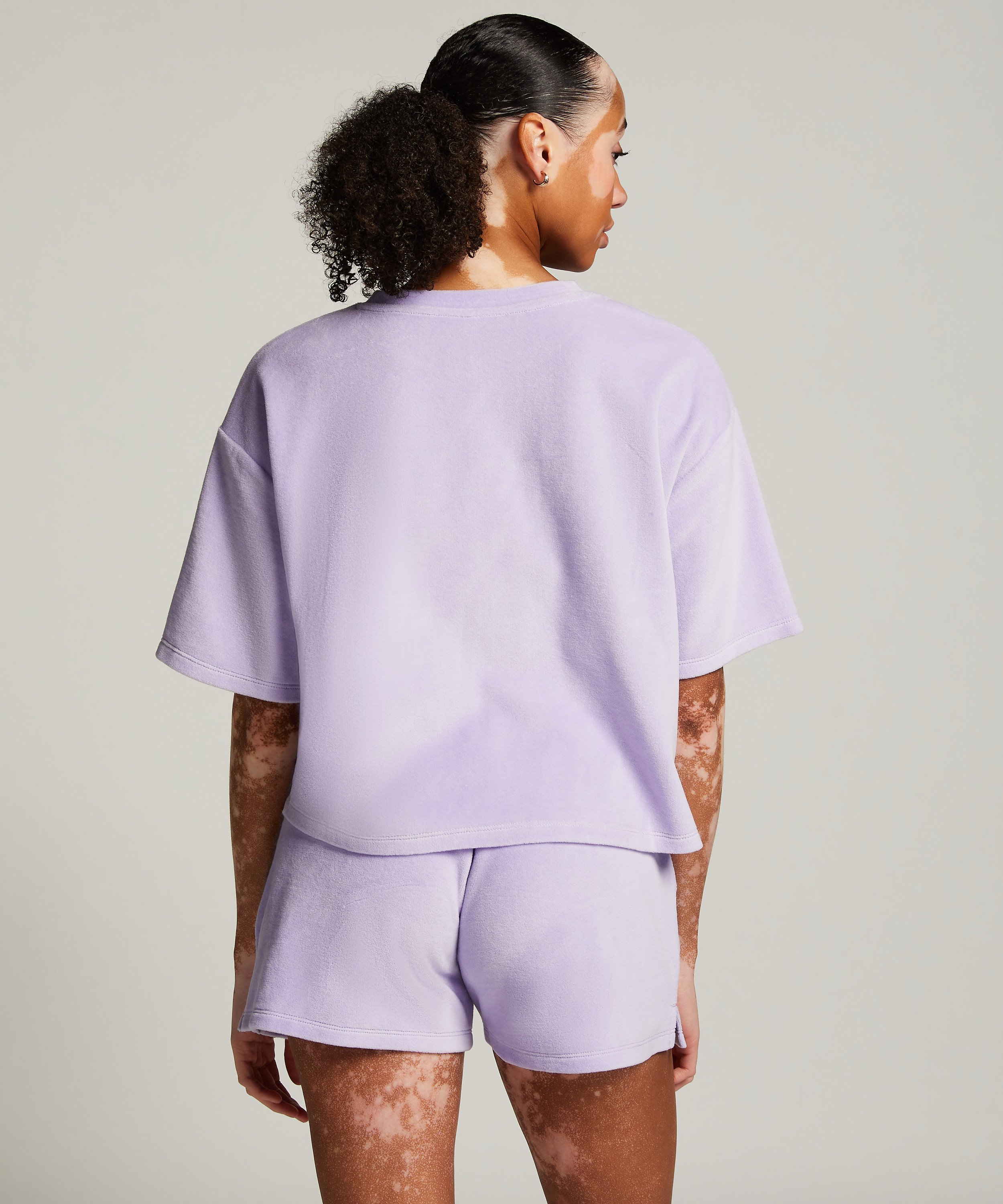Short Velours Pocket, Violet, main