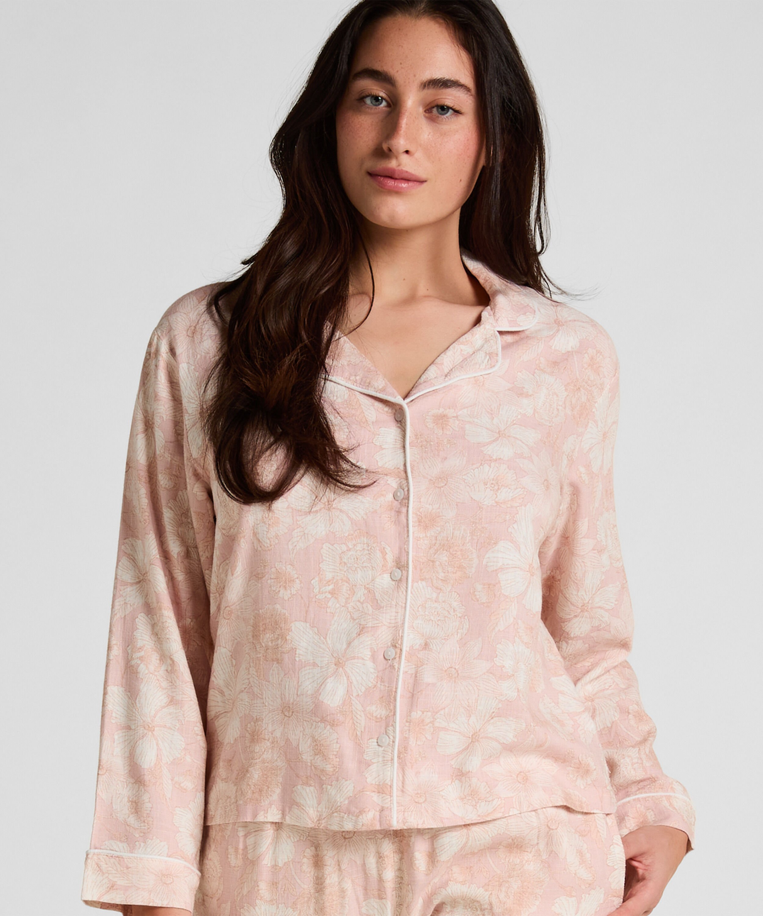 Veste de Pyjama en Lin à Fleurs