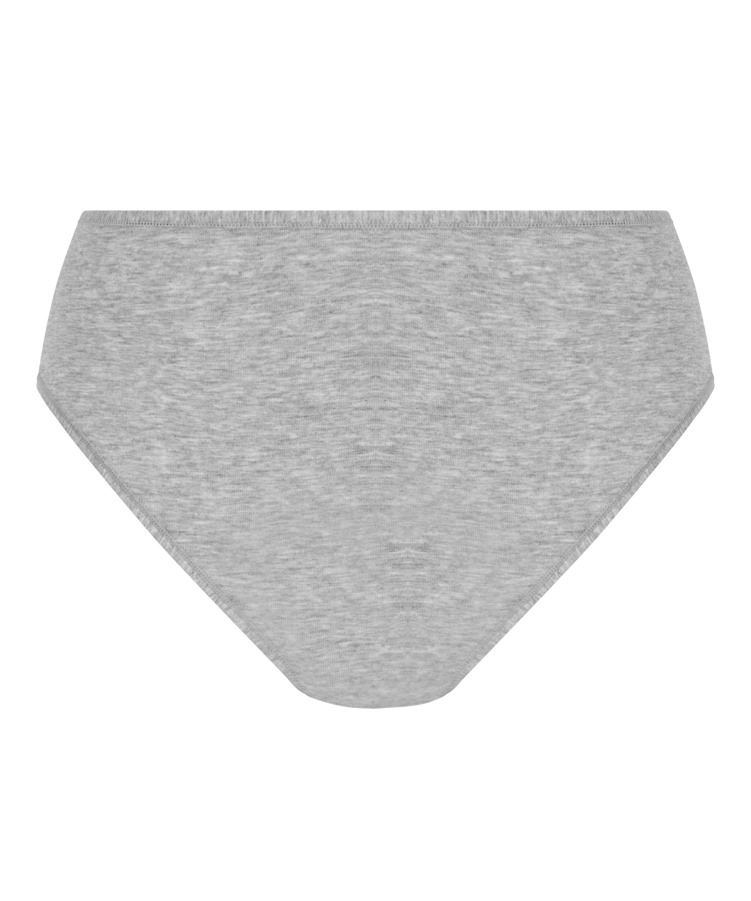 Culotte brésilienne jambe haute coton, Gris, main