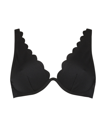 Haut de bikini à armatures non préformé Scallop, Noir