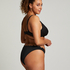 Slip de Bikini Échancrés Scallop, Noir