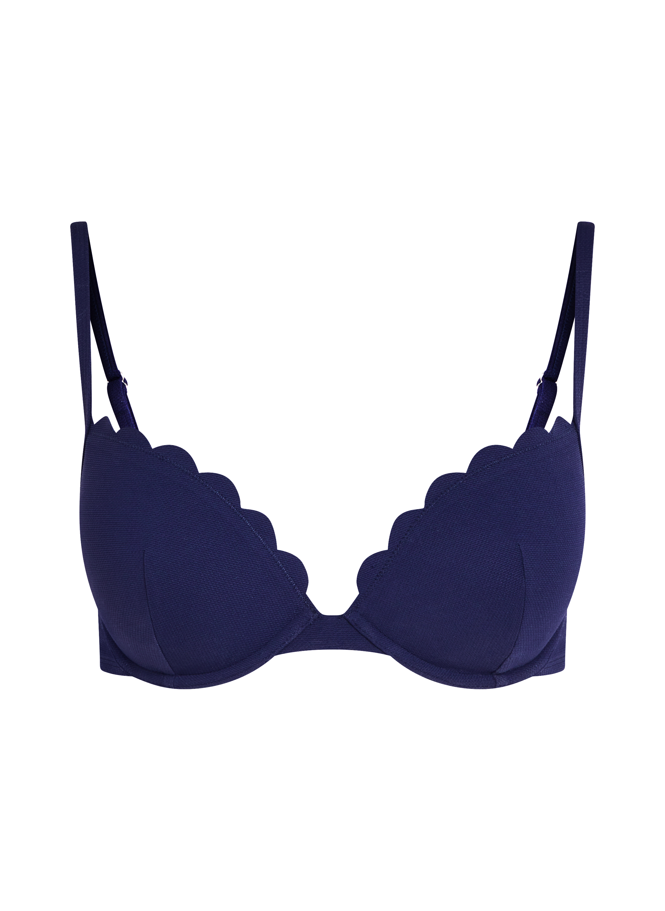 Haut de bikini à armatures à effet push-up préformé Scallop Taille A - E, Bleu, main