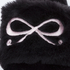Sandales Bow fake fur, Noir