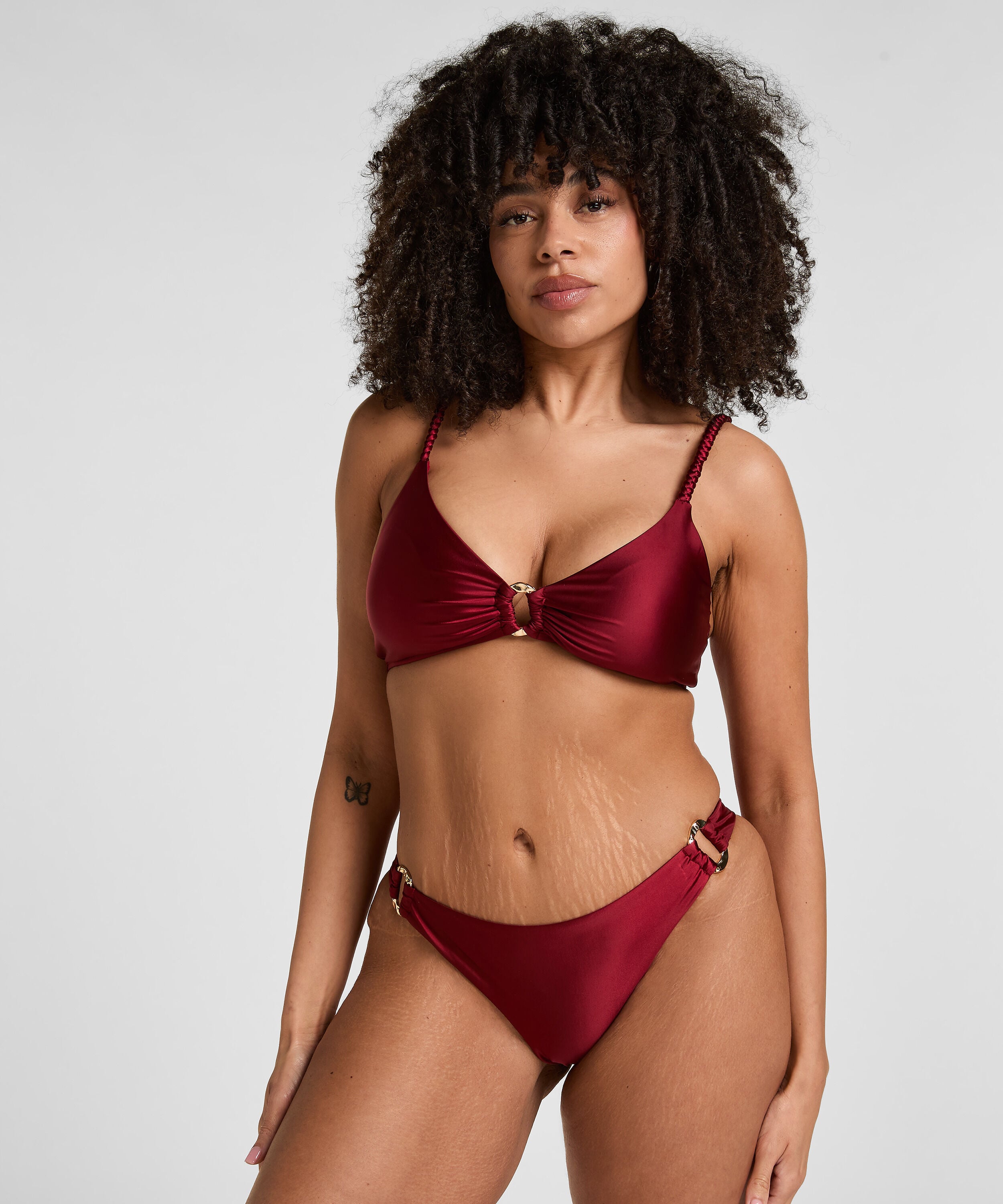 Bas de Bikini Highleg Bari, Rouge