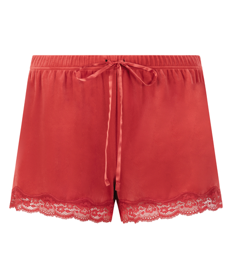 Short velours dentelle, Rouge