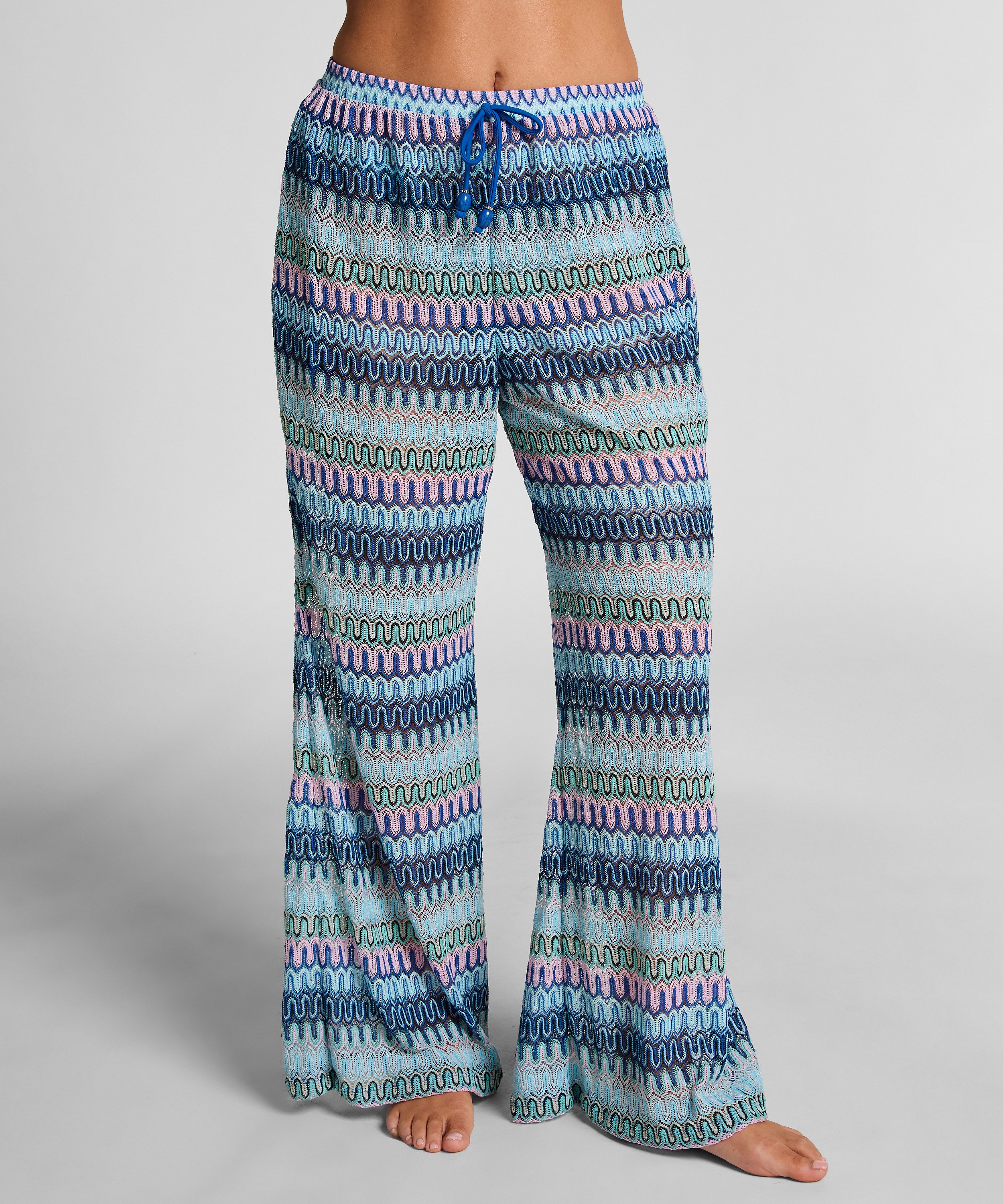 Pantalon en crochet Cali, Bleu, main