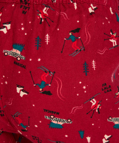 Pantalon de pyjama en sergé court, Rouge