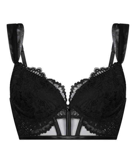 Soutien-gorge à armatures préformé push-up et longline Whitney, Noir