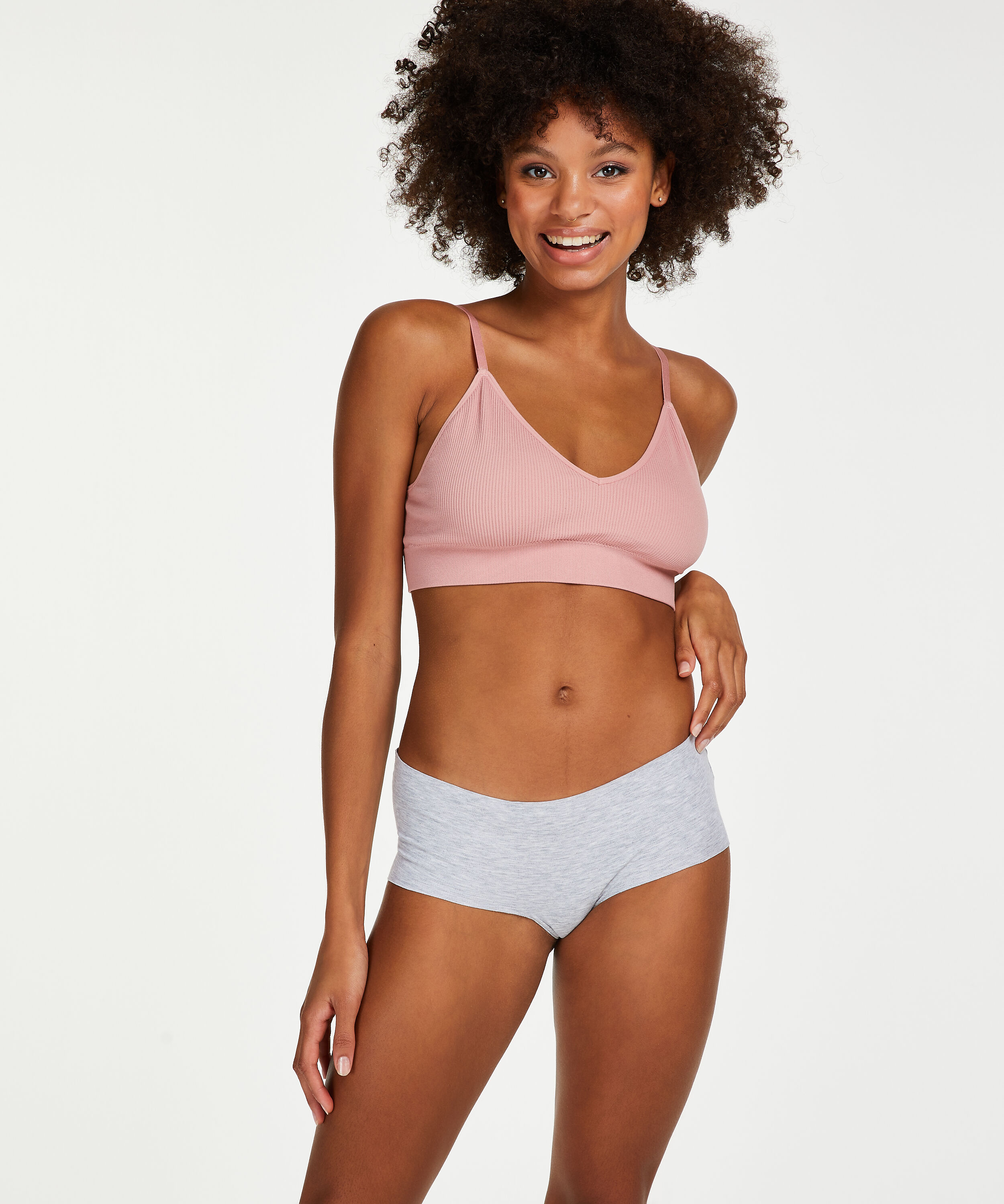 Boxer invisible en coton, Gris Boxer invisible en coton, Gris