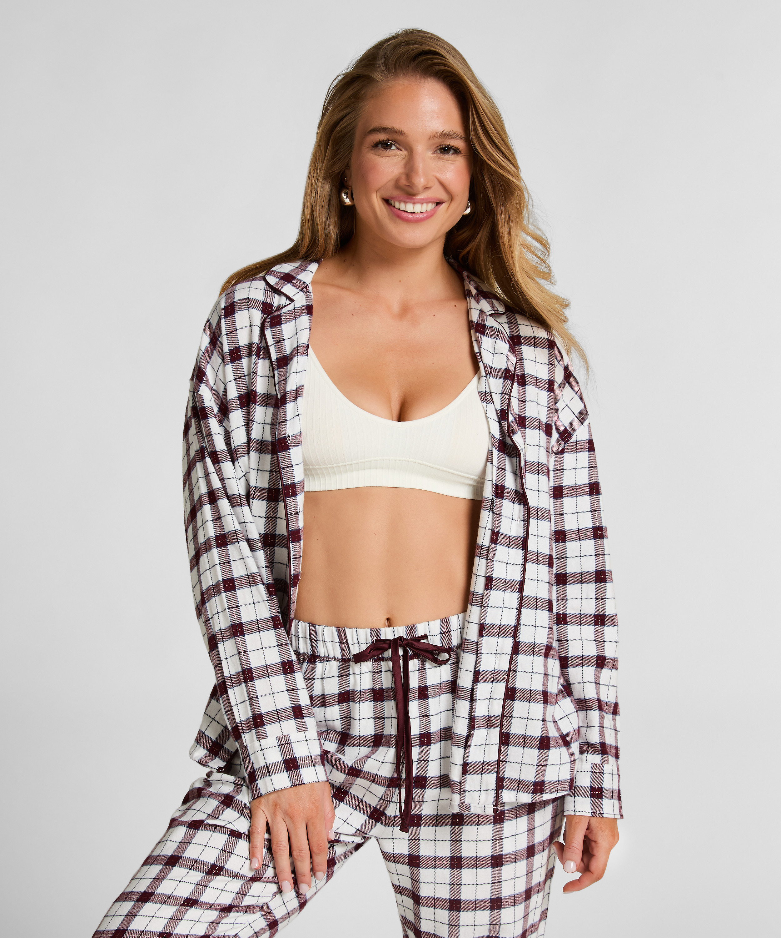 Haut de Pyjama Flanel, Blanc, main