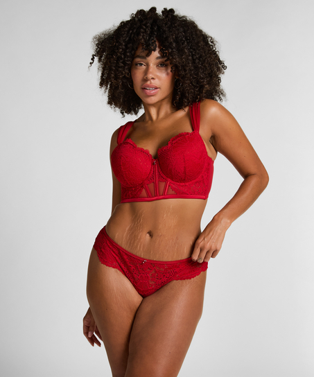 Soutien-gorge à armatures rembourré longline Withney, Rouge