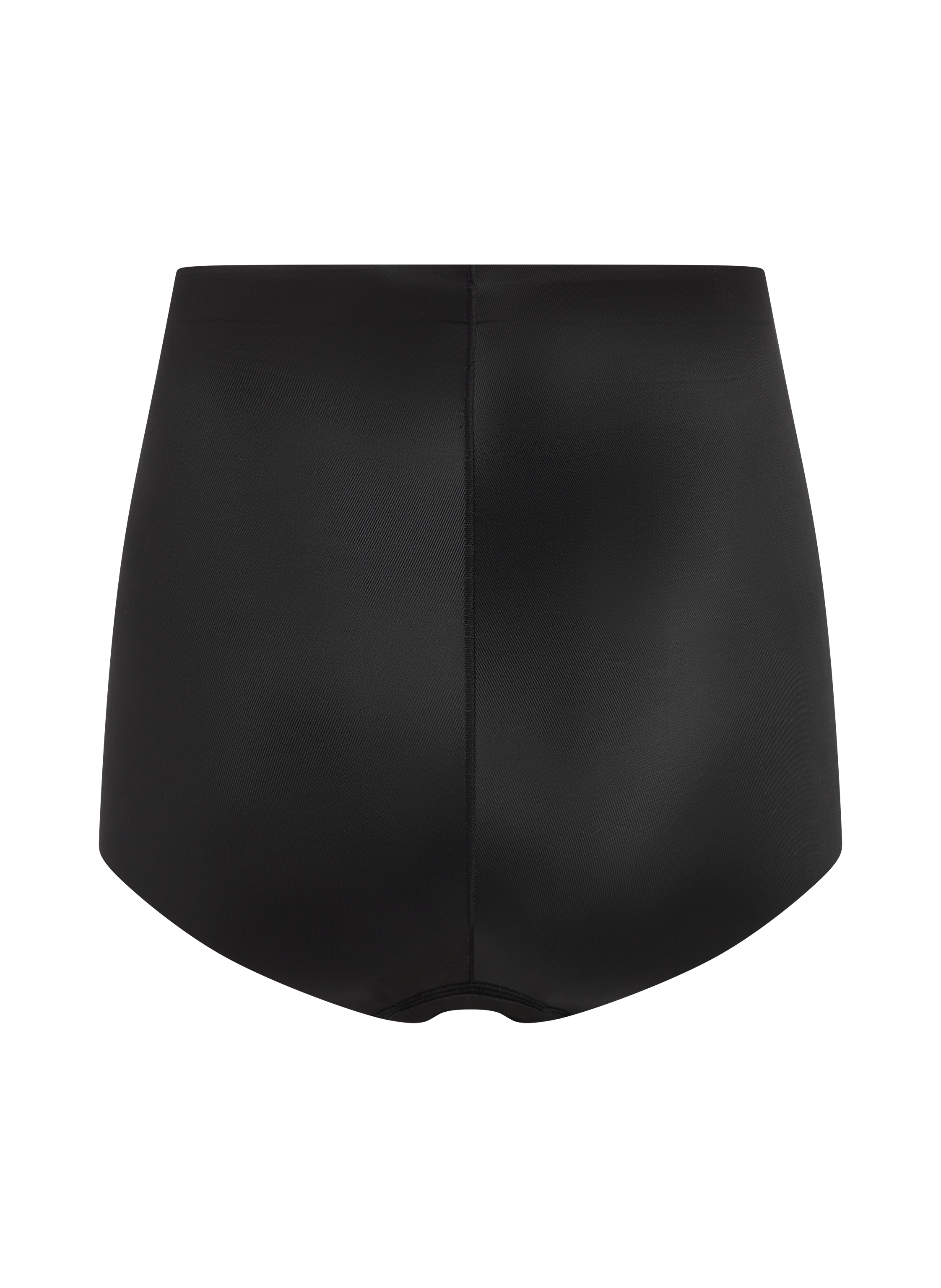 Culotte taille haute avec gaine sculptante en dentelle scuba, Noir, main