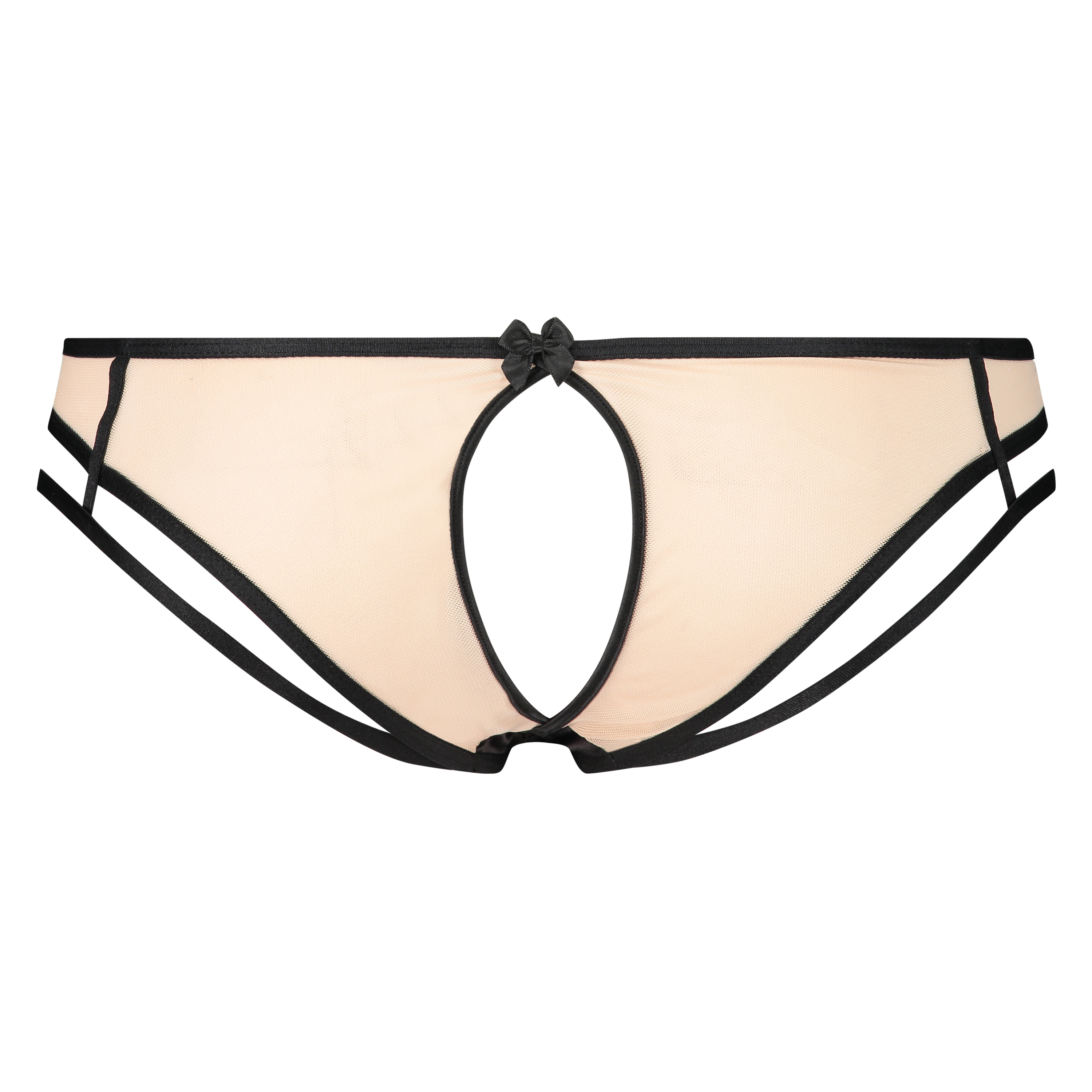 Slip br&eacute;silien ouvert au dos Dahlia, Noir, main