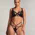 Soutien-gorge rembourré demi-bonnet à armatures longline Iggy, Noir