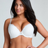 Soutien-gorge &agrave; armatures pr&eacute;form&eacute; push-up Marine, Blanc