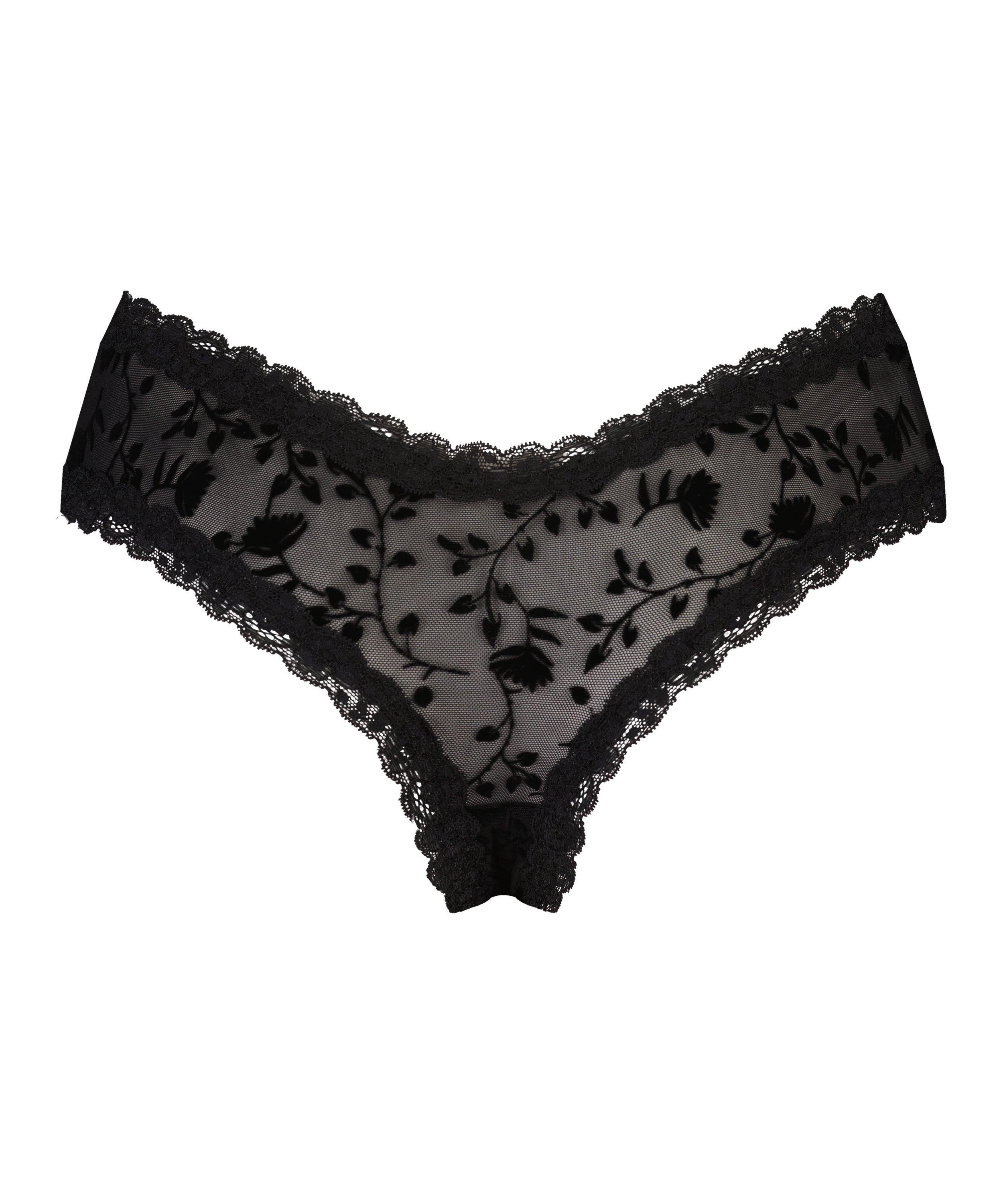 Slip br&eacute;silien V-shape Mesh, Noir, main
