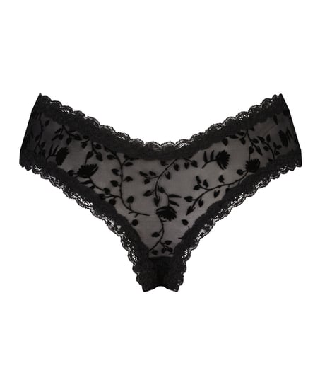 Slip br&eacute;silien V-shape Mesh, Noir