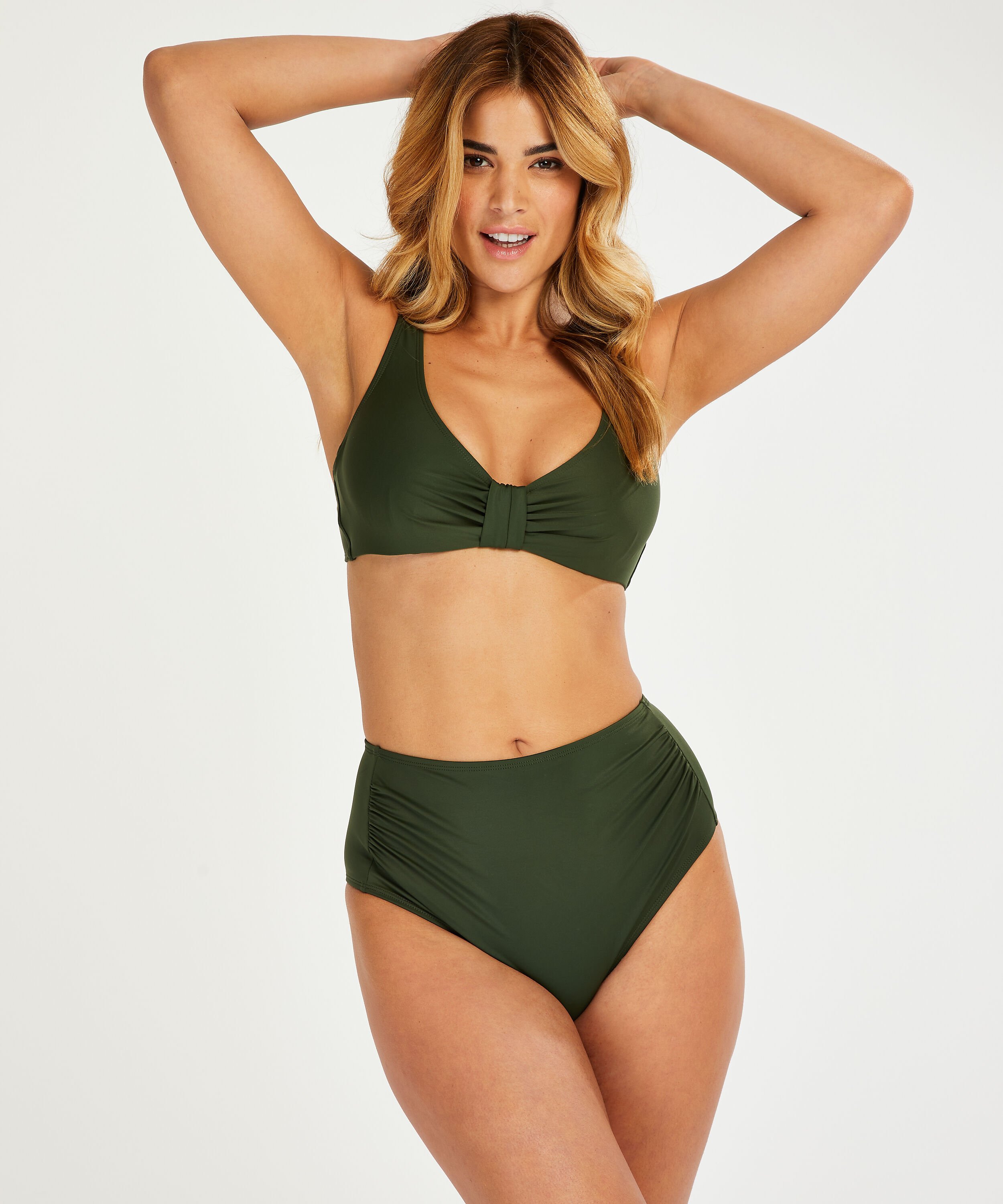 Short de bikini taille haute Luxe, Vert