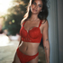 Soutien-gorge à armatures rembourré longline Withney, Rouge
