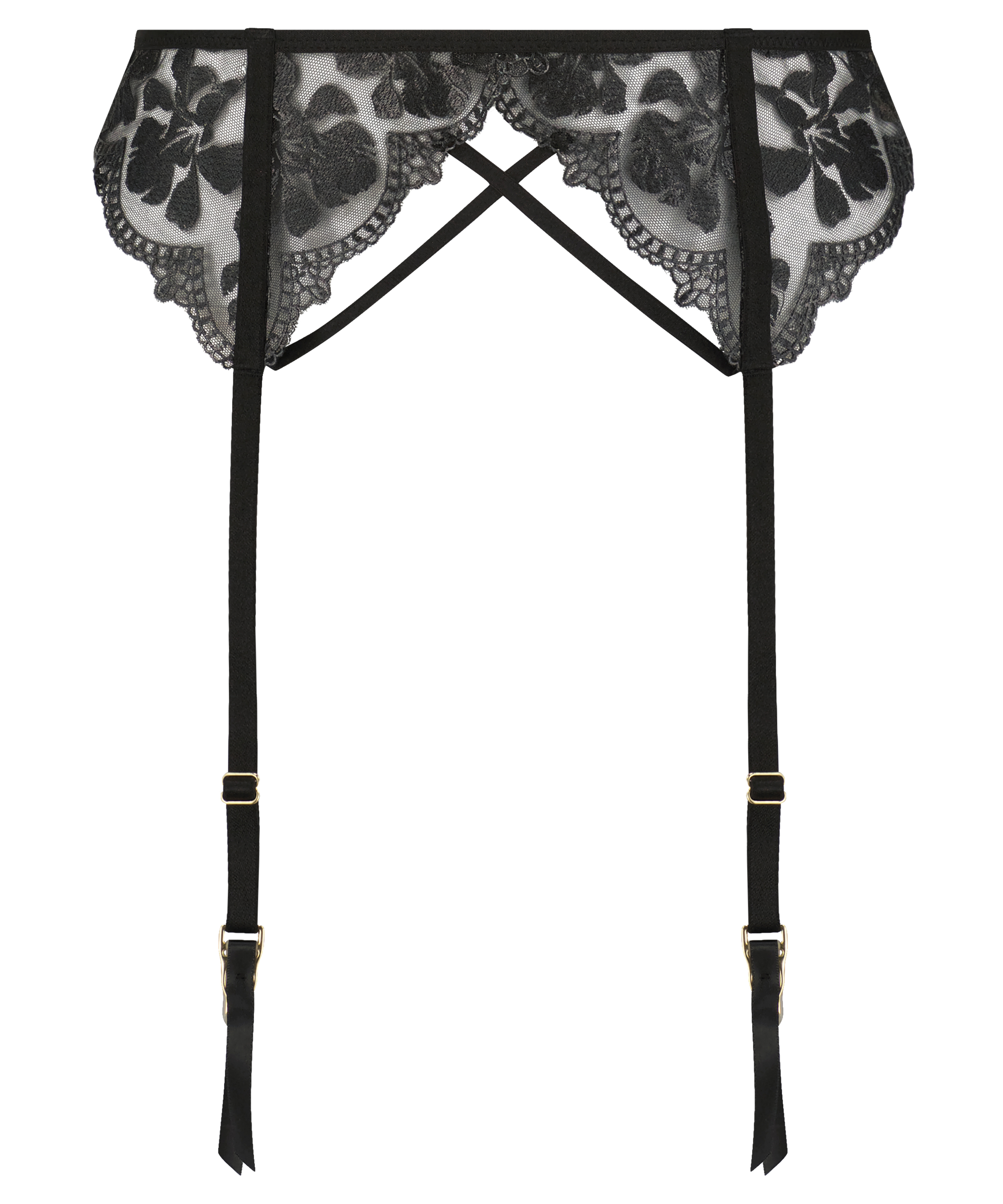 Porte-jarretelles Mila, Noir, main