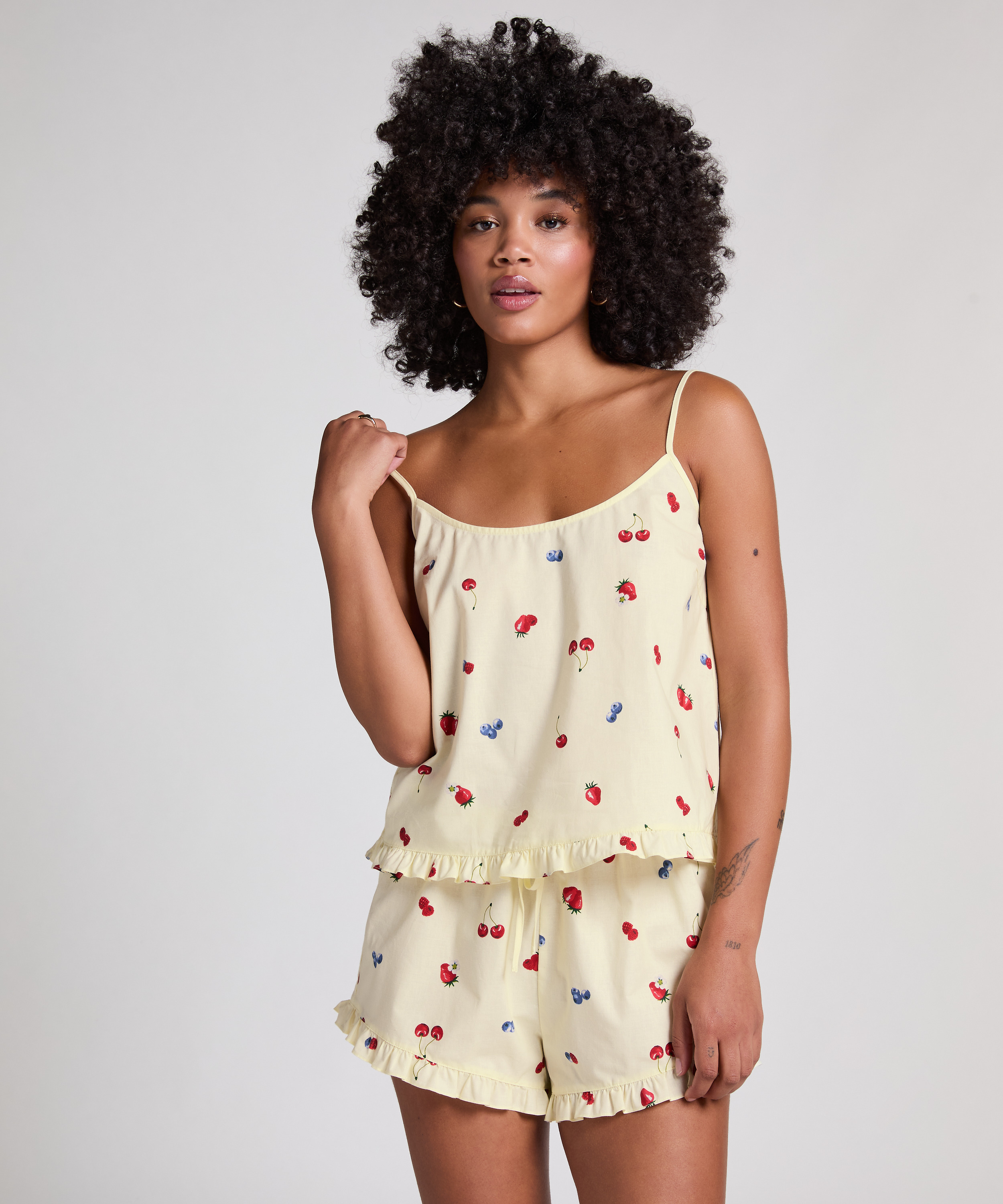 Cami tiss&eacute;, Jaune, main