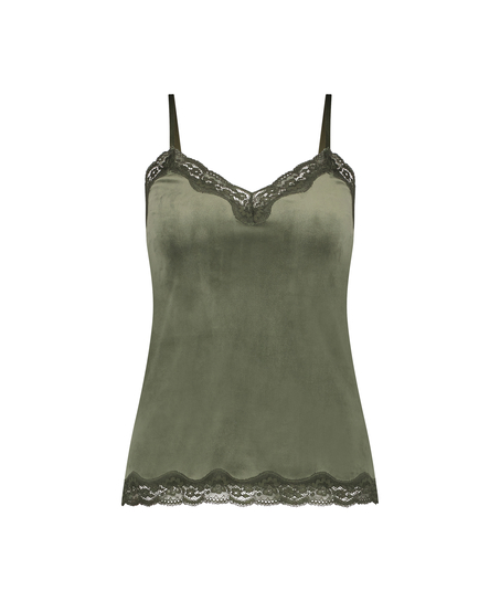 Camisole velours Dentelle, Vert