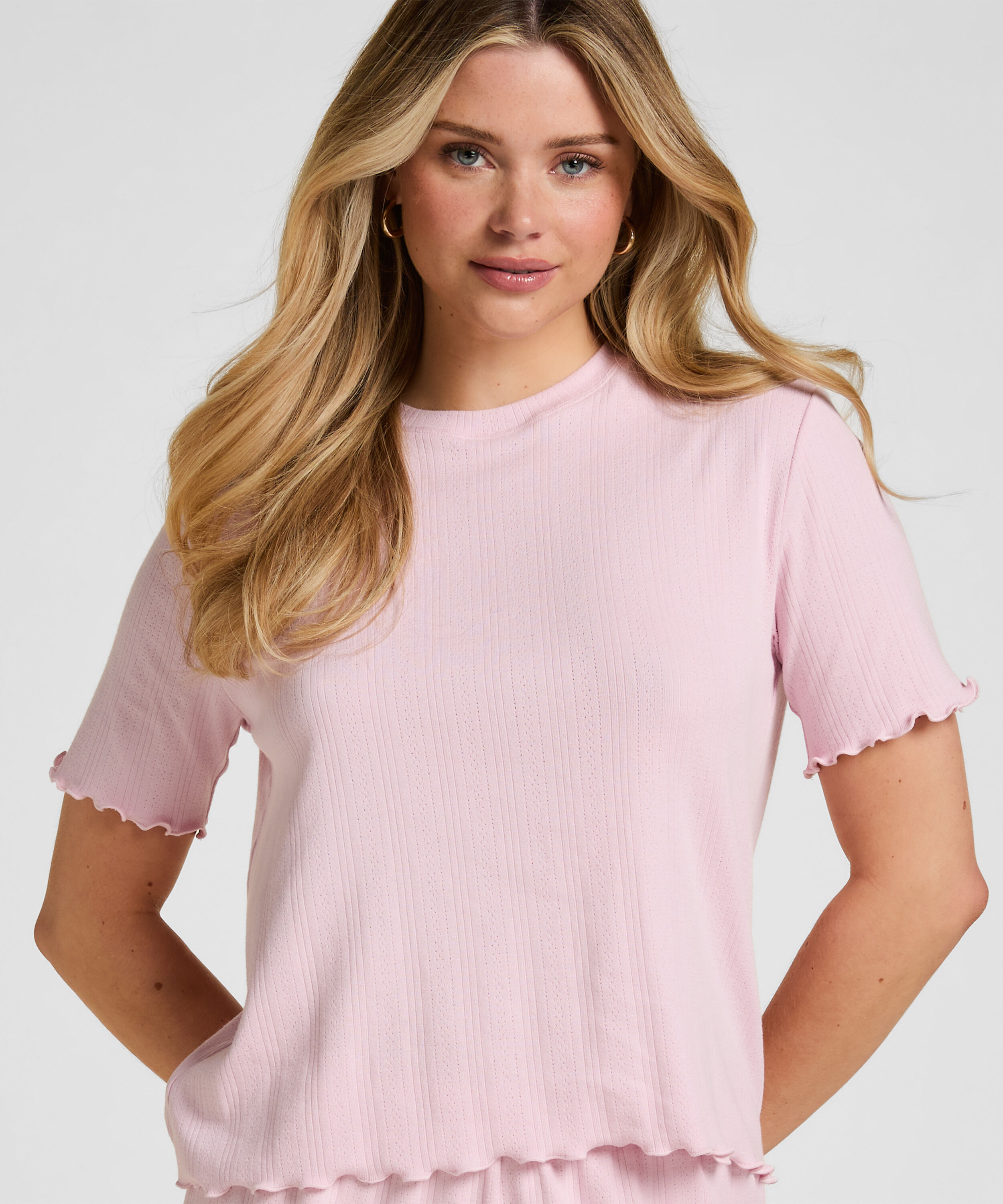 Haut de Pyjama Pointelle, Rose