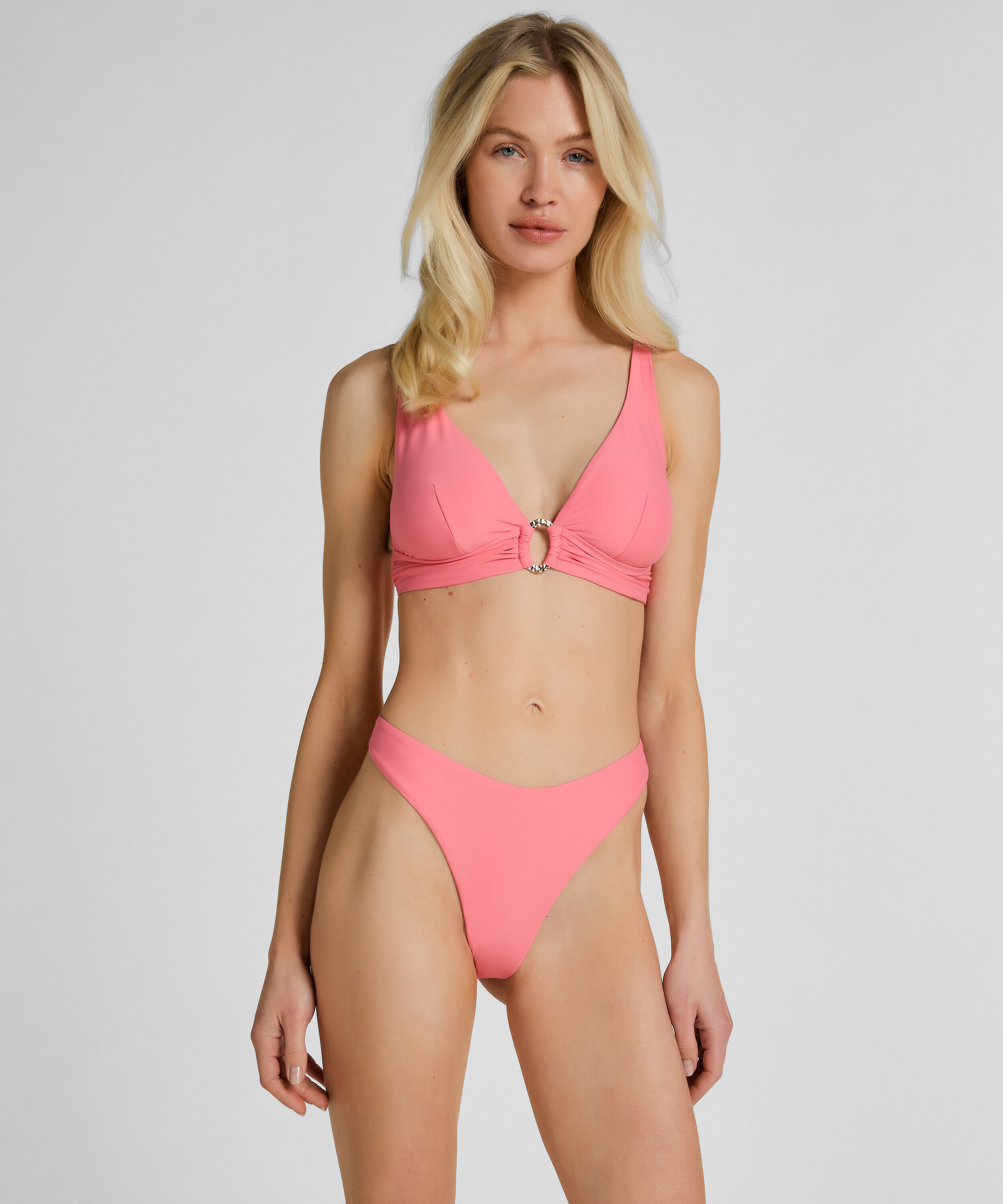 Bas de Bikini Highleg Luxe, Rose