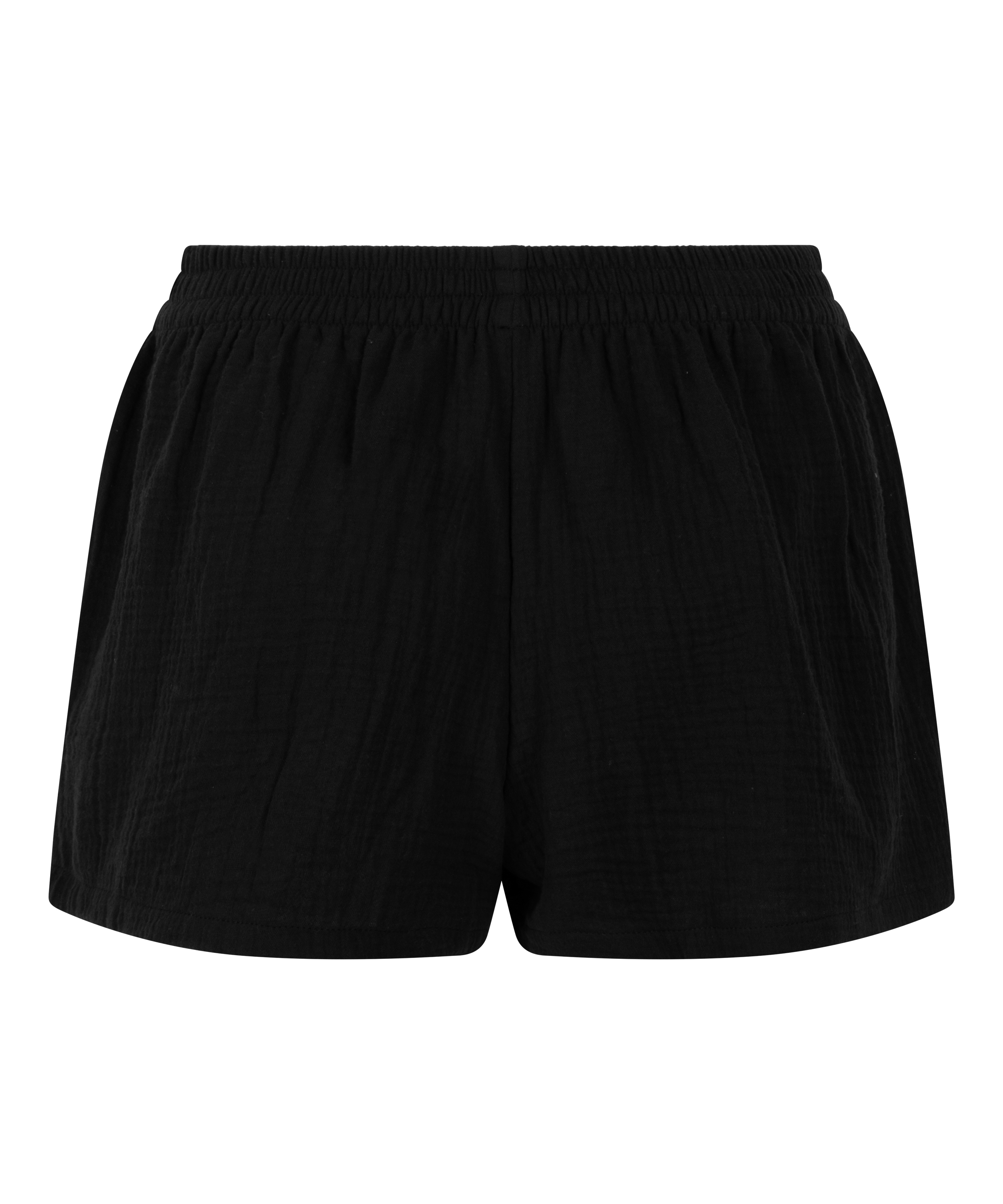 Short en mousseline, Noir, main