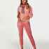 Haut de pyjama manches longues Velours Turtle Neck, Rose