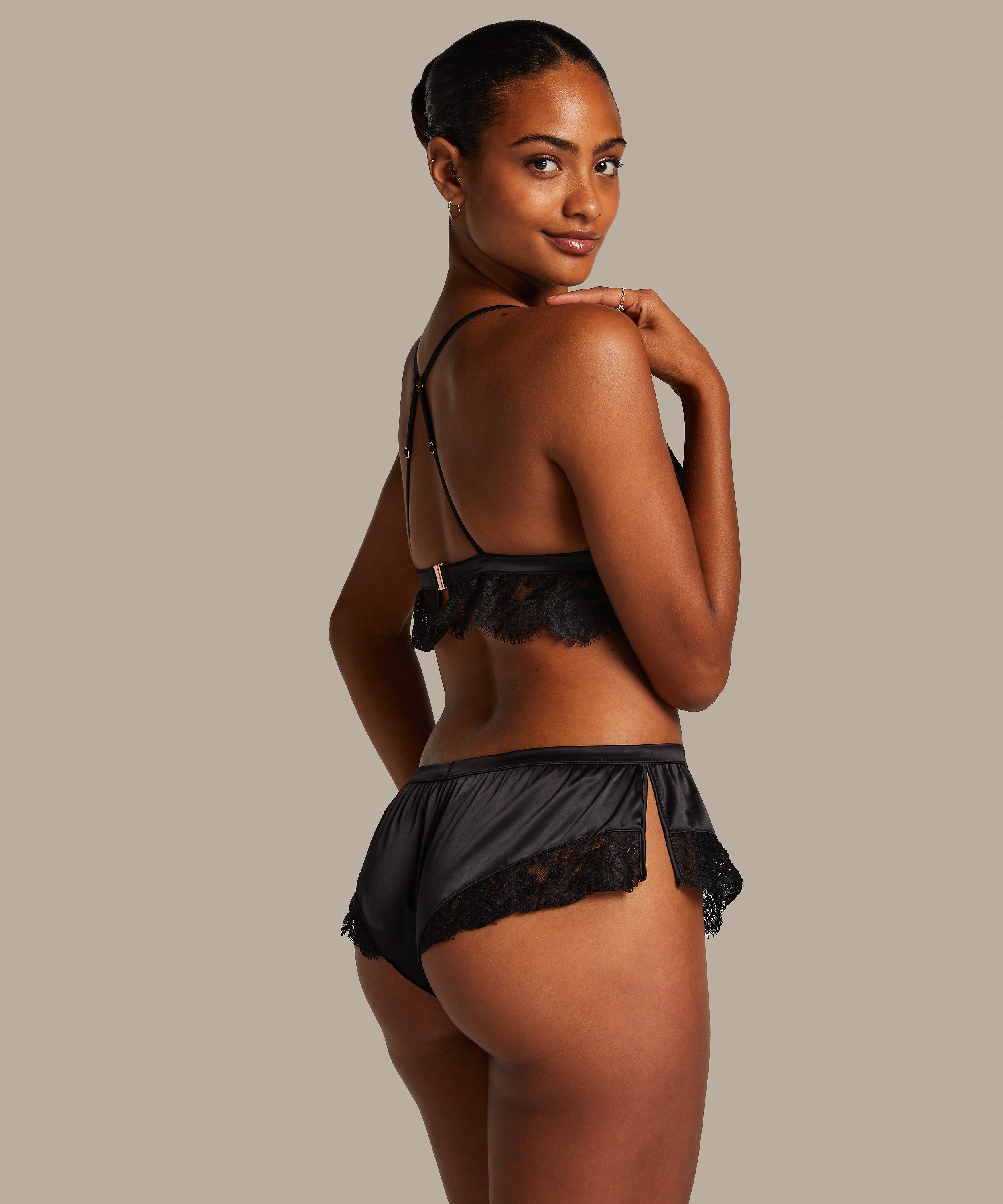 Culotte française Lace Valerie, Noir, main