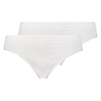 Lot de 2 slip Kim Cotton, Blanc