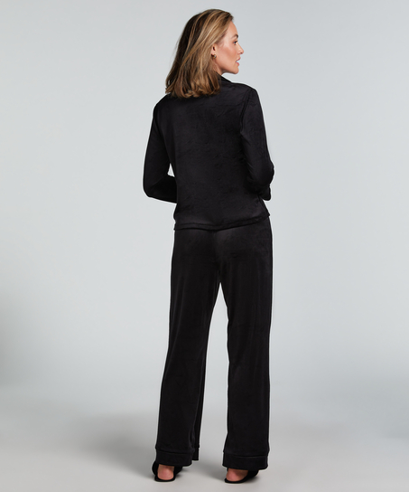 Veste à manches longues en velours, Noir